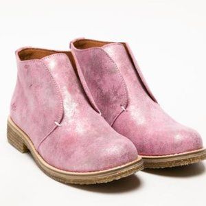 Bos&Co Pink slip on round toe boots 40